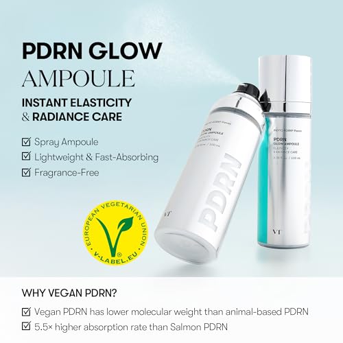 VT COSMETICS Bundle PDRN 100 Essence & PDRN Glow Ampoule, Glow Serum & Facial Mist Spray, Wrinkle Care, Firming & Anti-Aging, Hydrating, Skin Restoration, For Dry & Sensitive Skin, Korean Skin