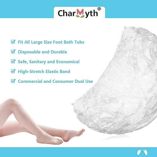 Pedi Guard Bath Liners 200 Count Disposable Pedicure Liners, Spa Footsie Clear Pedi Guard Bath Liners for Foot Bath Spa Massage Thick Elastic 2XL