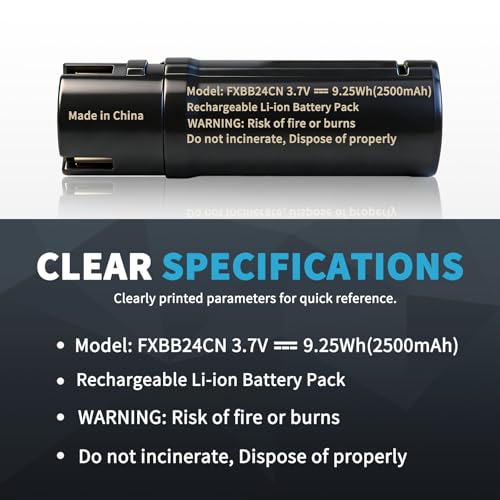 Replacement Battery Compatible with BaBylissPRO FXONE Clipper and Trimmers, for FXBB24 Lithium-ion Battery Pack with LED Indicator & Quick Release Button (2 Packs)