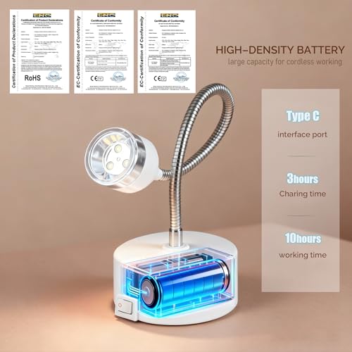 Flash Cure UV Light, High-Efficiency Gooseneck Led Nail Lamp for Gel Polish, Rechargeable Cordless UV/LED Quick Drying Fast Curing Lamp for Gel-X Nails, Home & Professional Salon Use