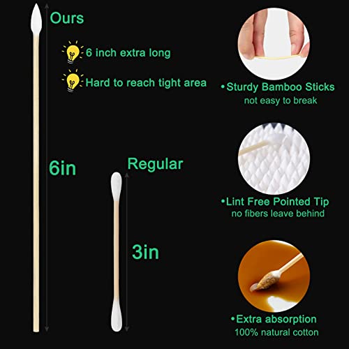 6 Inch Pointed Tip Cotton Swabs with Storage Case (400 Count)