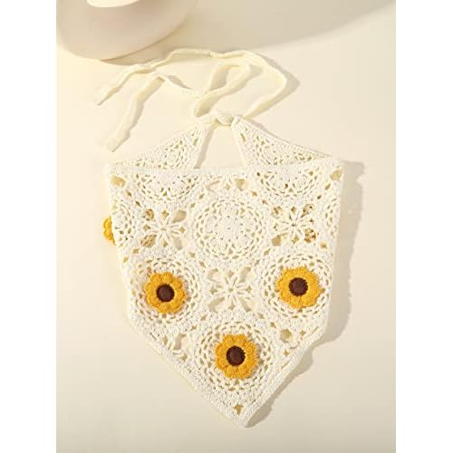 Floerns Women's Accessories Floral Hair Scarf Crochet Kerchief Vintage Headbands