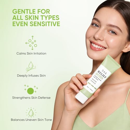 AOPEIBOTO Relief Face Moisturizer with Niacinamide & Hyaluronic Acid - Soothing, Blemish Care, 1.69 Fl Oz