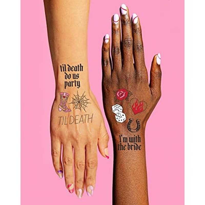 xo, Fetti Realistic Bachelorette Temporary Tattoos - 100 Foil Styles | Bachelorette Party Decoration, Bridesmaid Favor, Bride to Be Gift + Bridal Shower Supplies
