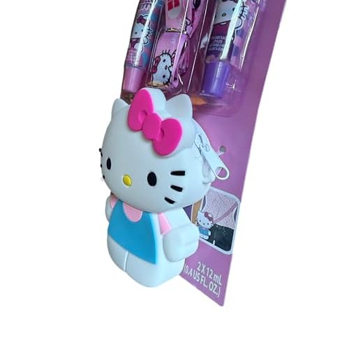 Hello Kitty Plant Based Lip Gloss Set with Crossbody Bag, Cotton Candy and Blueberry