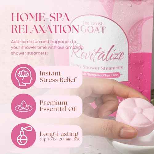 TLG Revitalize Shower Steamers Aromatherapy 7 Pack ? USA Made with Menthol, Grapefruit, Bergamot & Tea Tree Essential Oils ? Long-Lasting Citrus Shower Bombs ? Gift for Men & Women