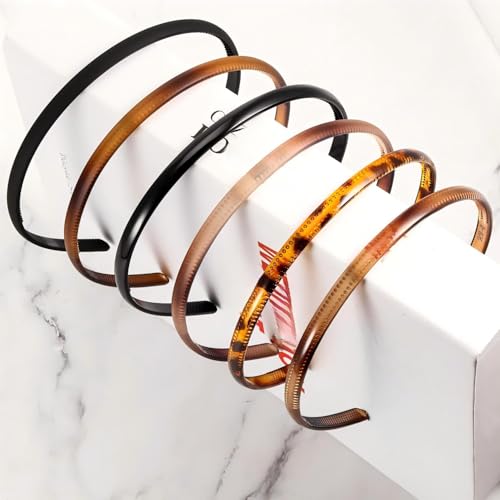 WILLBOND 6-Pack Plastic Headbands with Teeth for Women