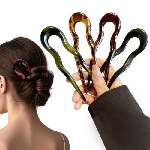 4Pcs U Shaped French Hair Pins for Updos and Buns - KAICCOSO