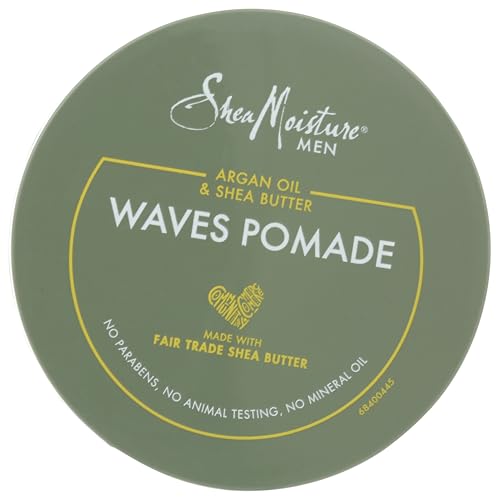 SheaMoisture Men Waves Pomade Argan Oil and Shea Butter - Hair Care Styling Product for Frizz Control and Waves - Men's styling hair wax 4 oz (1)