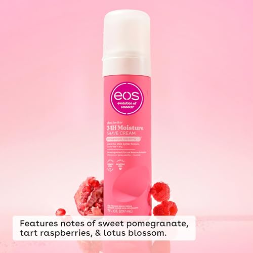 eos Pomegranate Raspberry Shave Cream - 24H Moisturizing, 7 oz, 2-Pack