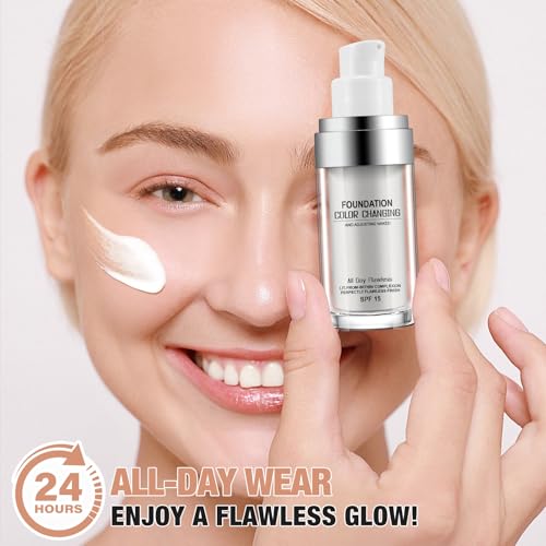 Color Changing Foundation with SPF 50 - Liquid Concealer Makeup 2 Pack