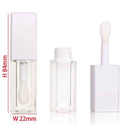 24pcs 5ml Empty white square lipgloss tubes bulk wholesale with big wand lipgloss containers¡¦