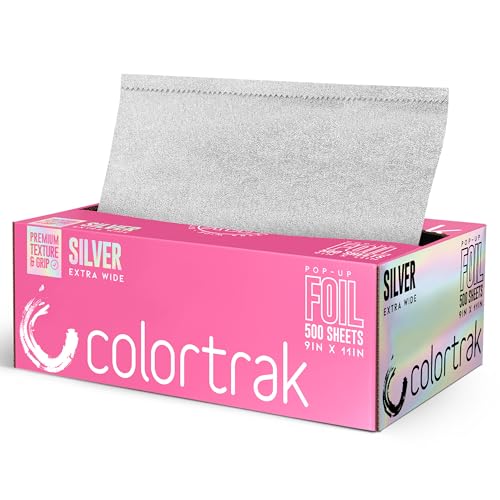 Colortrak Hair Coloring Popup Foil Box - Extra Wide 9-Inch X 10.75-Inch Sheets, Professional and Convenient, Pre-Cut and Easy to Grab During Processing, 500 Sheets Per Box