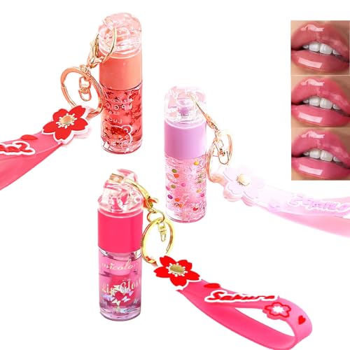 Baorder 3-Piece Hydrating Lip Gloss Set with Keychain