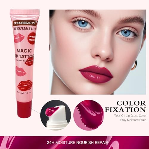 Peel Off Lip Tattoo Gloss - Waterproof Long-Lasting Hydrating