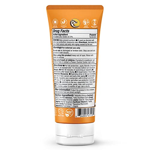Badger Kids Mineral Sunscreen Cream SPF 40, 98% Organic Ingredients, Zinc Oxide Sunscreen for Kids Face & Body, Water Resistant, Reef Friendly, Hawaii Approved Sunblock, 2.9 fl oz, 2-Pack