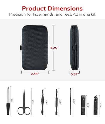 7-in-1 Manicure Set with Travel Case - Premium Grooming Kit