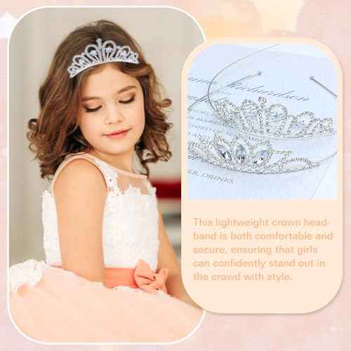 8 Pieces Silver Metal Birthday Party Prom Bridal Wedding Dazzling Rhinestone Princess Crown Headbands Tiaras Headpieces Hair Accessories for Women Girls Brides Bridesmaids