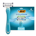 BIC EasyRinse Sensitive Anti-Clogging Men's Disposable Razors, Clinically Proven for Sensitive Skin, Shaving Razors With 4 Blades, 6 Count