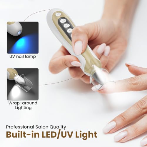 Electric Nail Drill Kit 10-Speed Cordless Manicure Pedicure Set Gold