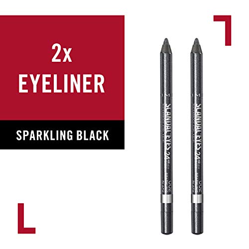 Rimmel Scandaleyes Waterproof Kohl Eyeliner, Black (Pack of 2)