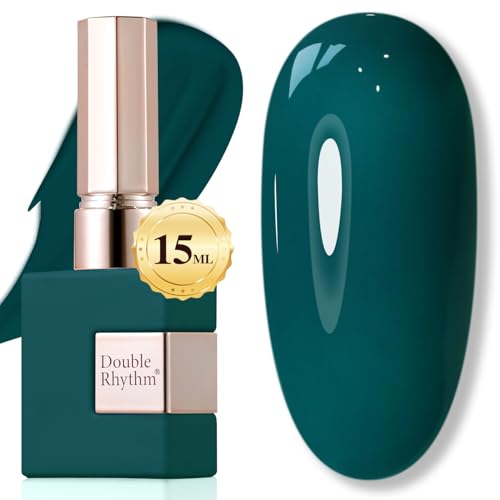 Double Rhythm Teal Green 15ML Gel Nail Polish - Same Color, Soak Off, Long-Lasting