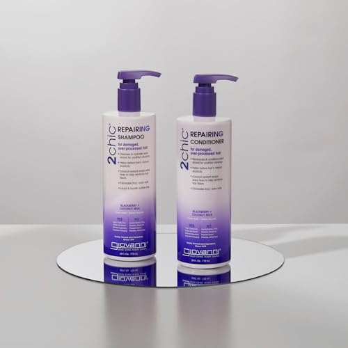 GIOVANNI Color Safe 2Chic Repairing Conditioner Is 100% Color-Safe And Nourishes Hair With A Proprietary Blend Of Vitamins, Antioxidants, And Omega Fatty Acids Without Stripping Color - 24 Oz
