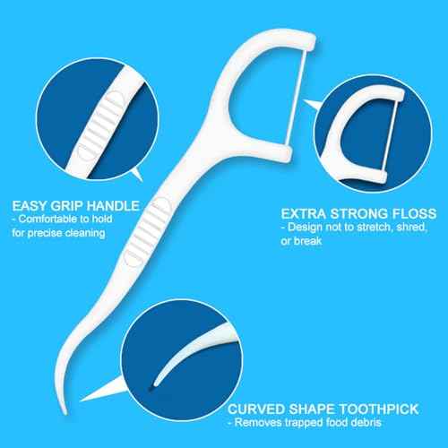 500 Pcs Dental Floss Picks, Thin Thread for Adults & Kids, Superior Oral Care, Dental Hygiene, Gum Health(50x10 Cases, 500 Total)