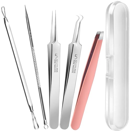 Teenitor Blackhead Remover Tool Kit - 5 Piece Acne Extraction Set