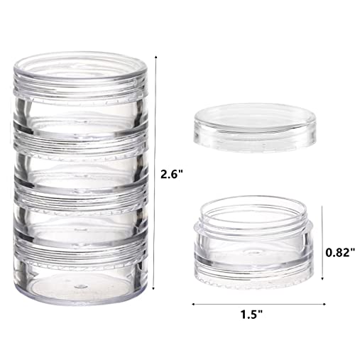 Stackable Cosmetic Containers 10g - 5 Pack Clear Jars