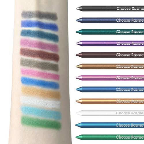 12-Color Eyeliner Pen Set - Waterproof Matte & Shimmer