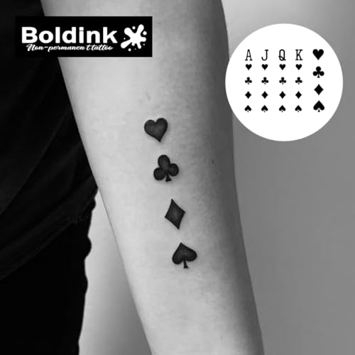 Boldink Poker Temporary Tattoo - Waterproof, 7-15 Days
