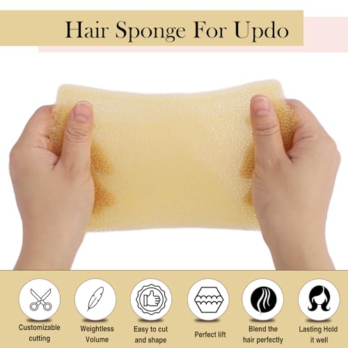 Hair Sponge for Updos & Volume - Bun Maker with 100 Pins