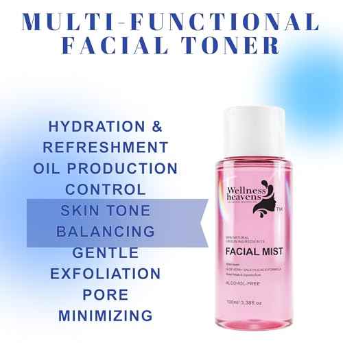 Hydrating Toner for Face, Refreshing Face Mist | Rose Water Toner with Witch Hazel Salicylic, & Glycolic Acid | A Zero Pore Cleanser, Helps Fade Dark Spots & Minimize Pores, Alcohol-Free, 100 ml
