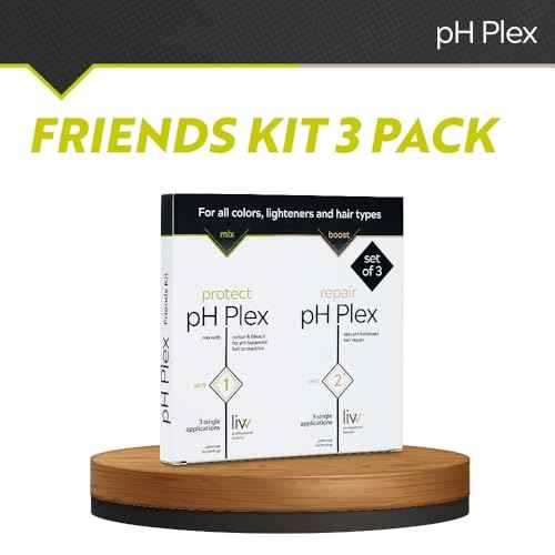 LIW pH Plex Steps 1&2 Protect & Repair Hair Care Treatment - Use with Home Hair Color & Bleach Products - Salon Quality Professional Results at Home - Friends Kit (3 Sachets of Steps 1 & 2)
