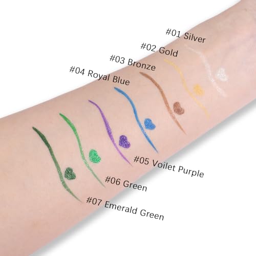 2PCS Waterproof Glitter Liquid Eyeliner Set - Long-Lasting Sparkly Eye Makeup for Women & Men