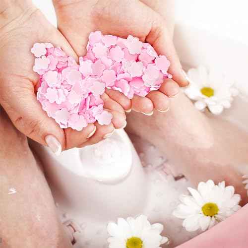 1000 Sheets Portable Soap Confetti Bath, Disposable Paper for Gentle Hand Washing Petals, Fragrance Wash for Women and Men, Perfect for Travel Hiking Toiletry (Pink)
