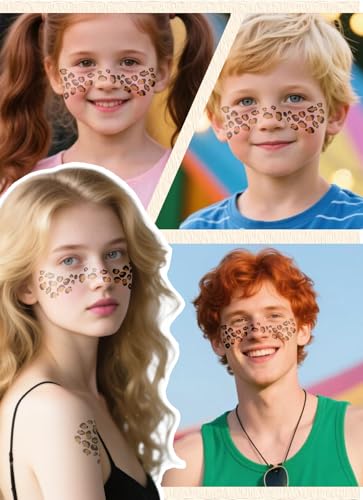 Leopard Print Temporary Tattoos - 2Pcs Waterproof Face & Body
