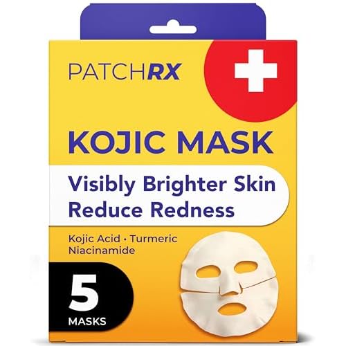 Collagen Face Mask (5 Pack) w/Kojic & Tumeric - Hydrating Sheet Masks for Women - Bio-Collagen Real Deep Mask - Anti Aging Face Mask for Wrinkles