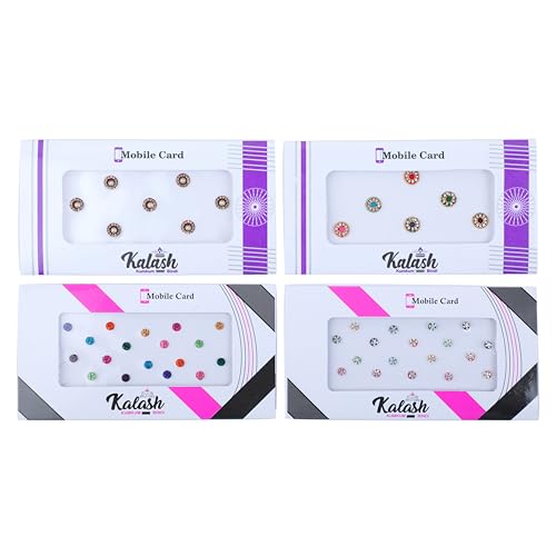 Crystal Bindi Pack of 4 - Self-Adhesive Forehead Jewels