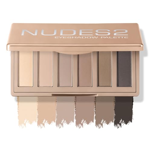 Nudes 2 Mini Eyeshadow Palette - 6 Matte Shades with Mirror