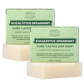 Adams Handmade Soap Eucalyptus Spearmint Pure Castile Bar Soap ? 4.5 oz | Vegan, Cold Process, Essential Oils, 84% Organic, Fair Trade, No Additives, USA Made