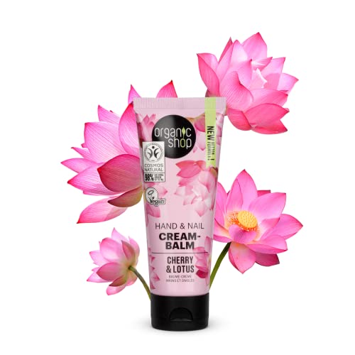 Organic Shop Hand & Nail Cream-Balm Organic Cherry & Lotus 75ml