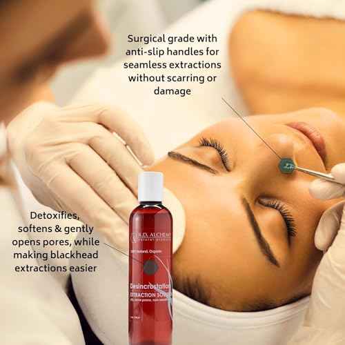 RD Alchemy - Desincrustation Solution + 2 Piece Blackhead Extractor Tools to Open pores, Soften blackheads and Make extractions Easier. for Home or Professional spas.