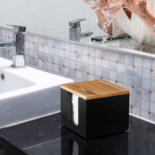 Wooden Face Towel Holder Box - Makeup Organizer for Bathroom