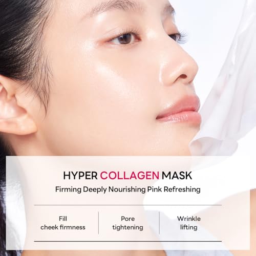 Mediheal Hyper Collagen - Collagen Real Deep Mask, Overnight Firming & Hydrating Gel Mask, Pore Appearance Refining, Plumping & Elasticity Care, Korean Skincare (10ea)