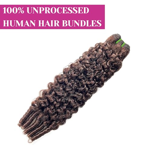 Chocolate Brown Burmese Curly Human Hair Bundle 26 Inch