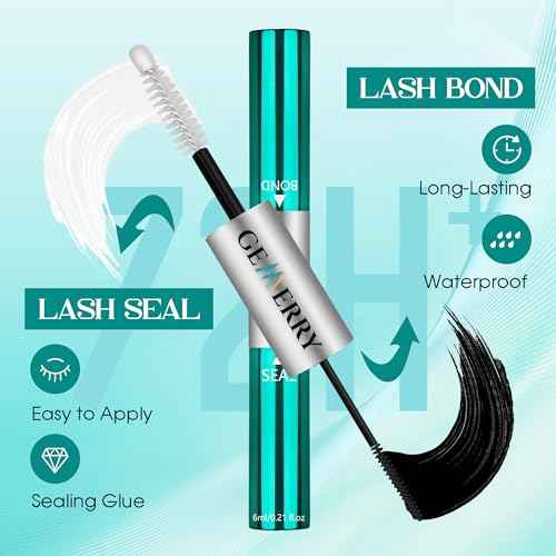GEMERRY Eyelash Extension Kit Thick Curl Fluffy Clusters Kit With Lash Bond and Seal, Tweezers, DIY Lash Extension (80P-10-18mm)