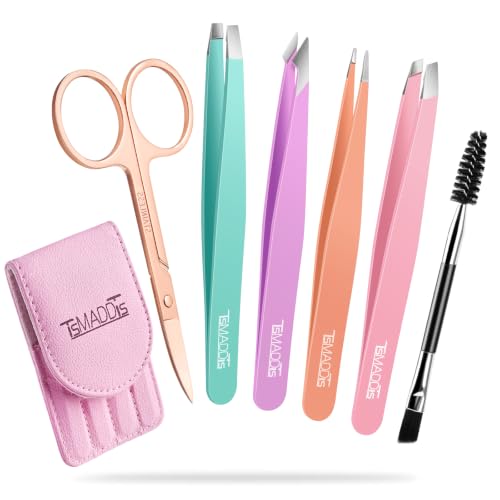 6-Pc Eyebrow Tweezers Kit with Scissors & Brush