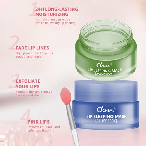 MEICOLY Lip Sleeping Mask,Lip Mask Overnight,Lip Masks,Nourish Hydrating Sleeping Lip Mask,Intense Hydration Night Sleep Lip Mask,Moisturize Lip Balm for Restore,Hydrate Dry Chapped Lips,Avocado,0.7oz